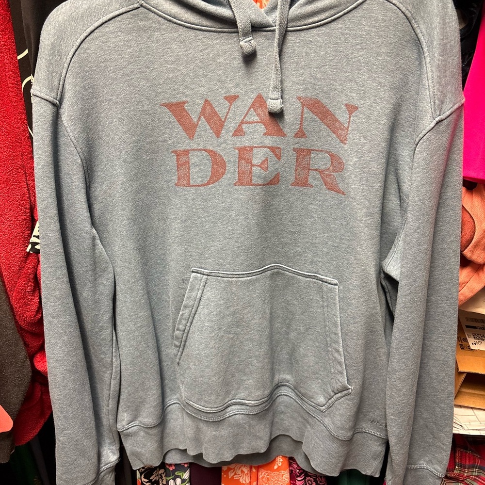 Prana Blue-Grey 'WANDER' Pullover Hoodie